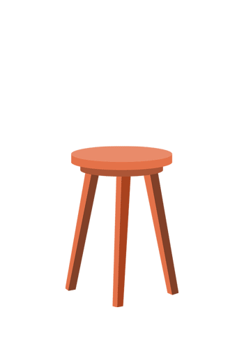 Bird tries to land on a stool but can't because the legs aren't even.