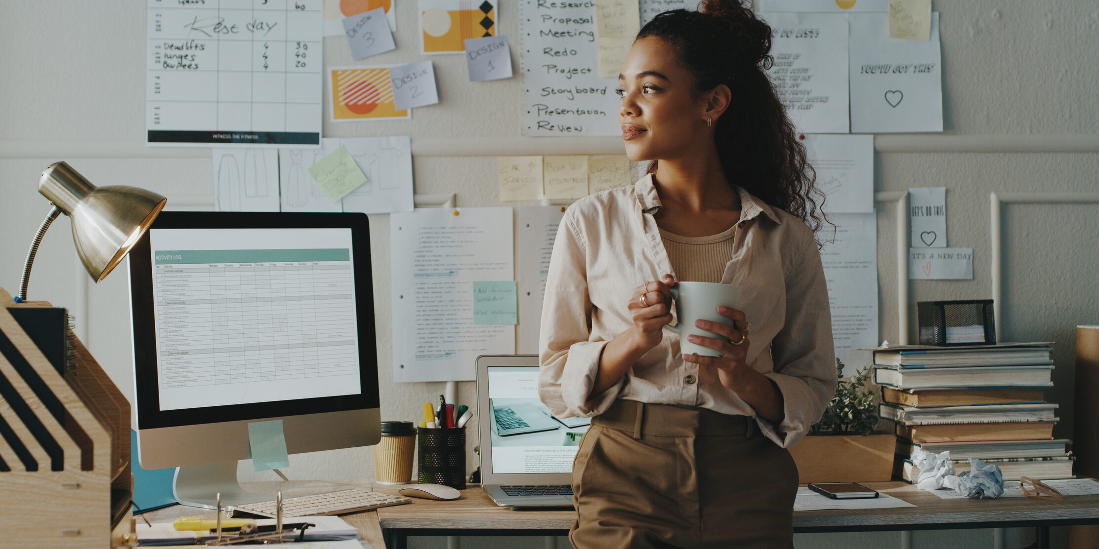 Woman in her office.