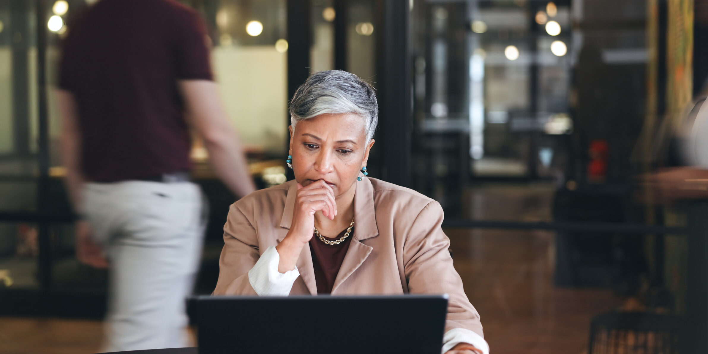 Stress, multitasking and senior business woman with chaos, team pressure and workflow crisis in office. Time management, fail and corporate employee with anxiety, mistake and migraine with documents